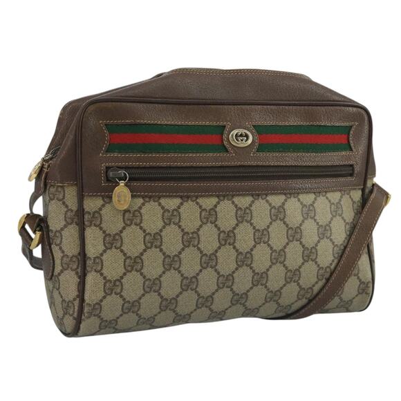 GUCCI GG Supreme Web Sherry Line Shoulder Bag Pvc Beige 56 02 088 - Picture 1 of 16
